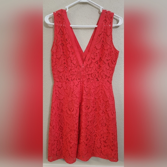 BB Dakota womens red vneck mini dress size 6 - Picture 4 of 7